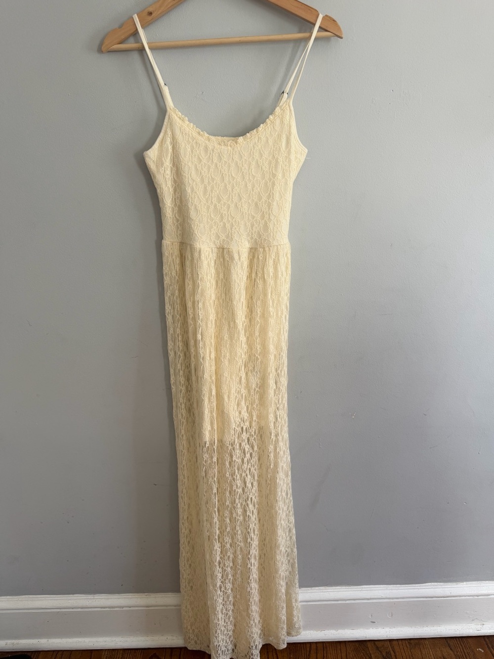 Abercrombie & Fitch Cream Lace Maxi Day Dress Cottage Boho Festival Size S NWT